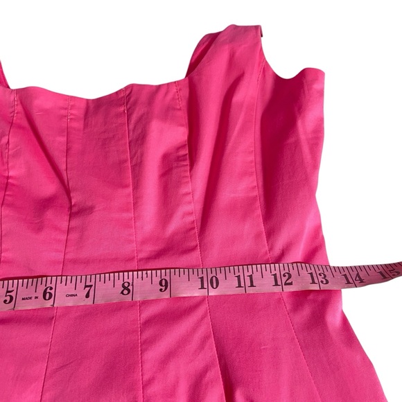 STAUD NWT mini wells pink fit and flare pink dress 4 S - Picture 7 of 8